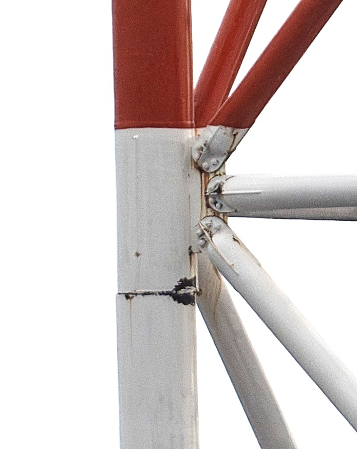 Free【八戸震度６強】八戸・塩町のＮＴＴ鉄塔、破断箇所を撮影